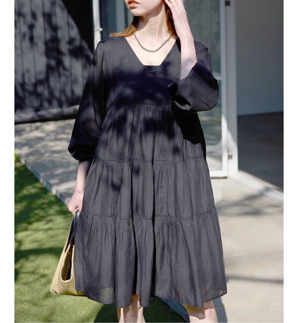 SLOBE IENA「《追加予約》コットンボイルティアードワンピース」|ワンピース|