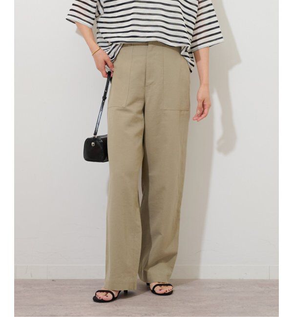 JOURNAL STANDARD relume「《追加》コットンリネンツイルベイカーパンツ」|カーゴ|カーキ A