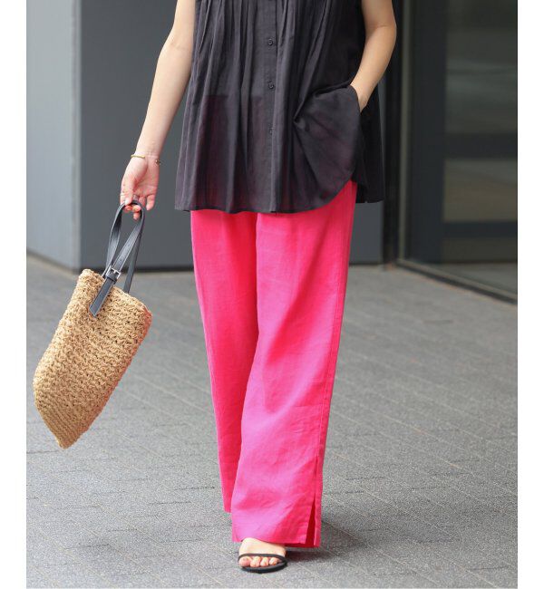 JOURNAL STANDARD relume「《WEB限定追加3》麻スリットイージーパンツ」|その他|ピンク