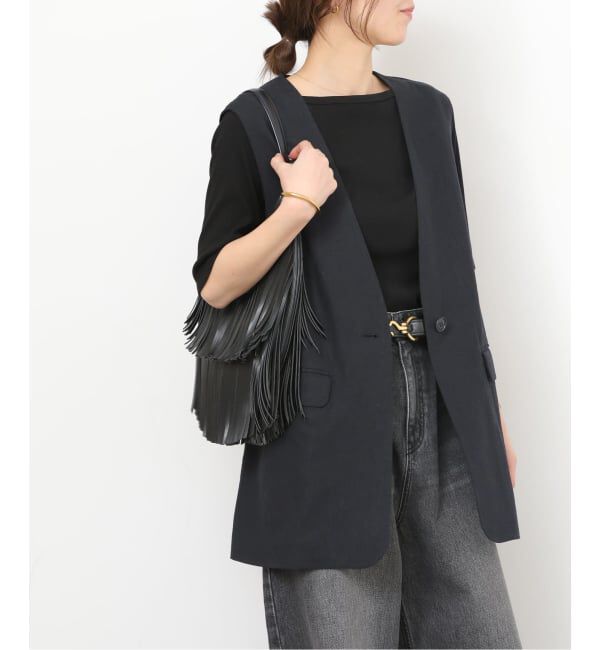 JOURNAL STANDARD relume「［手洗い可］リネンフィールノーカラージレ」|その他|ブラック