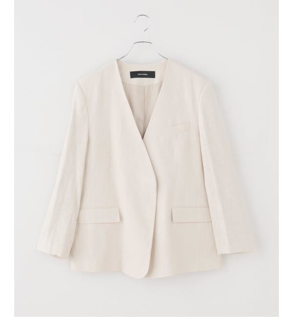 JOURNAL STANDARD「ラミーコットンツイル ノーカラー ジャケット」|その他|ホワイト B