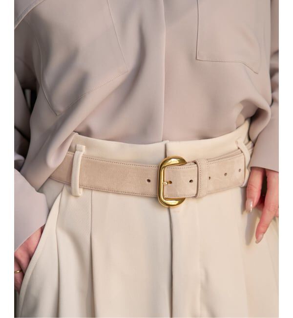 NOBLE「ATELIER AMBOISE/アトリエ アンボワーズ スウェードワイドベルト」|ベルト|ベージュ