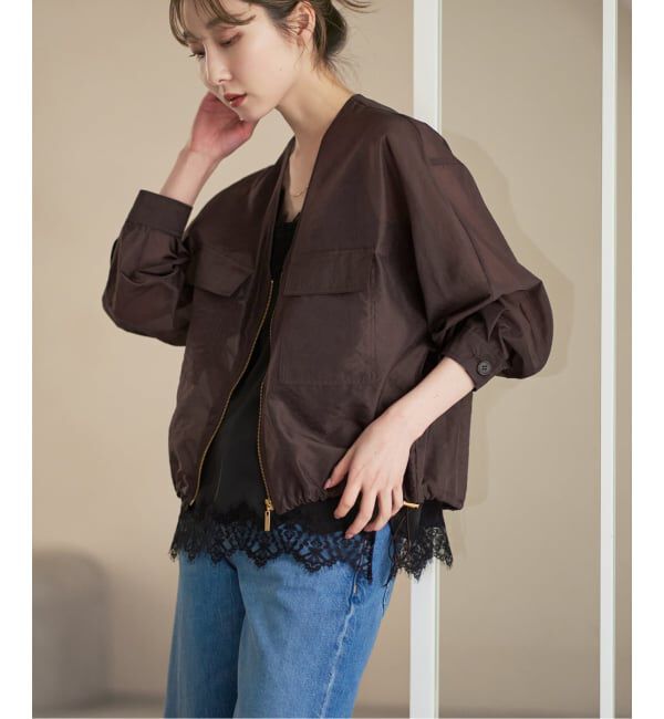 NOBLE「《予約》フォギーシアーアウトポケットブルゾン」|その他|ブラウン