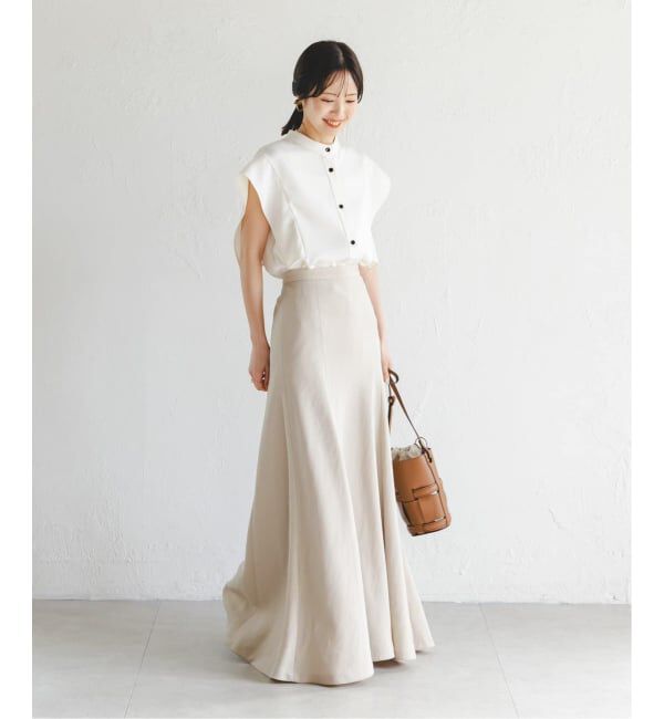 NOBLE「《追加予約・WEB&一部店舗限定》スクエアースリーブフロントオープンブラウス」|シャツ・ブラウス|