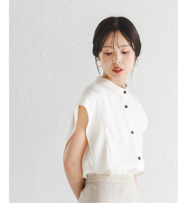 NOBLE「《追加予約・WEB&一部店舗限定》スクエアースリーブフロントオープンブラウス」|シャツ・ブラウス|