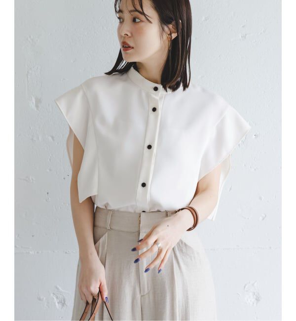 NOBLE「《追加予約・WEB&一部店舗限定》スクエアースリーブフロントオープンブラウス」|シャツ・ブラウス|