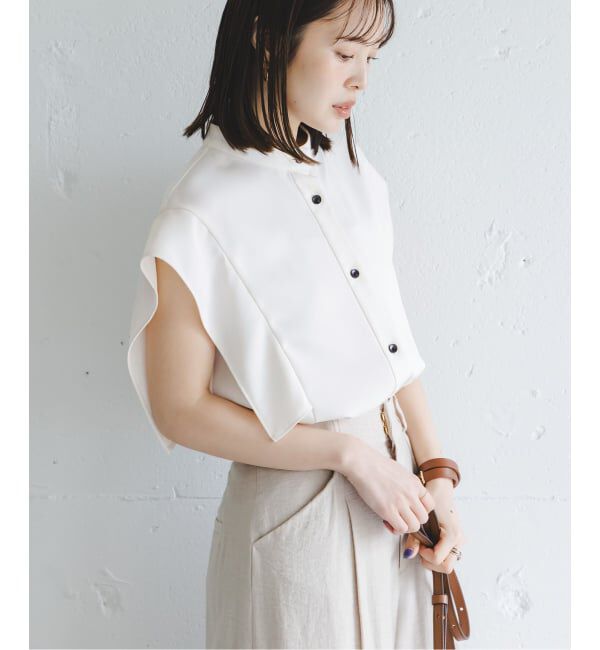 NOBLE「《追加予約・WEB&一部店舗限定》スクエアースリーブフロントオープンブラウス」|シャツ・ブラウス|