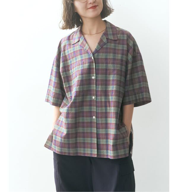 Spick and Span「《予約》SHEN TANAKA*S ハーフスリーブシャツ」|シャツ・ブラウス|パープルベース