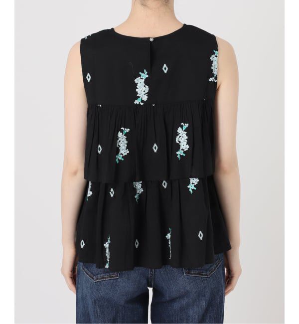 Spick and Span「《予約》ne Quittez pas / ヌキテパ  Cotton Voile Jasmine Embroidery Slee」|シャツ・ブラウス|