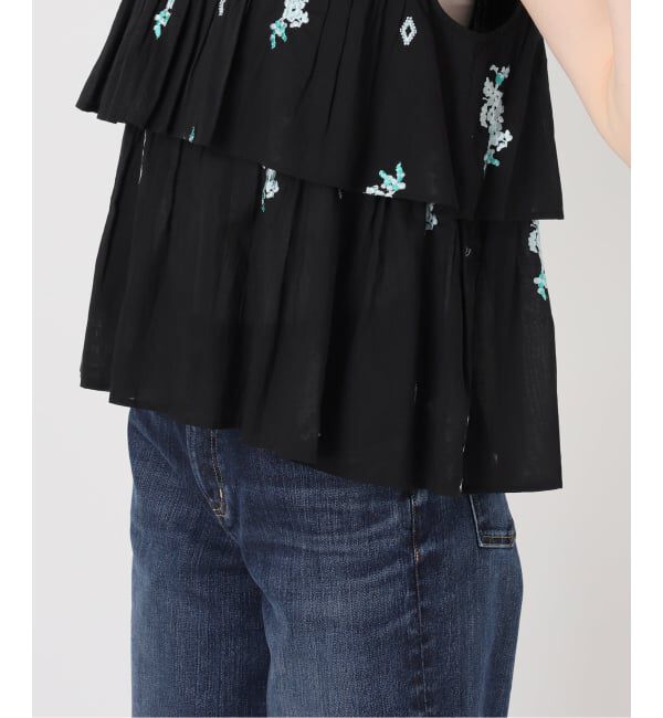 Spick and Span「《予約》ne Quittez pas / ヌキテパ  Cotton Voile Jasmine Embroidery Slee」|シャツ・ブラウス|