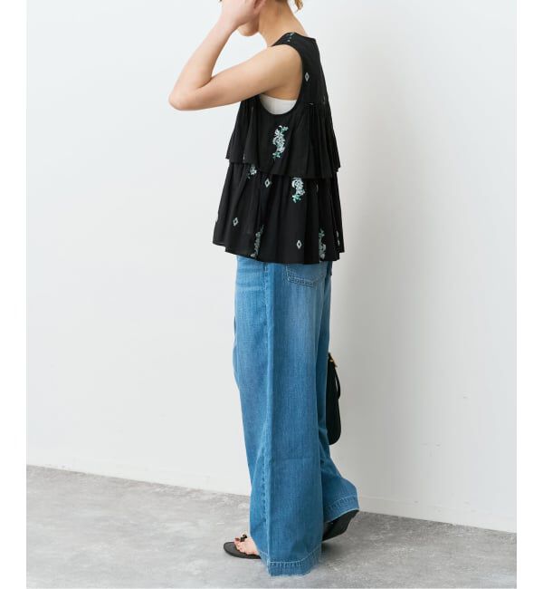 Spick and Span「《予約》ne Quittez pas / ヌキテパ  Cotton Voile Jasmine Embroidery Slee」|シャツ・ブラウス|