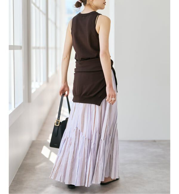 Spick and Span「《別注カラー有 / 予約》ne Quittez pas CottonVoile StripeSlant Panel Skirt*」|スカート|