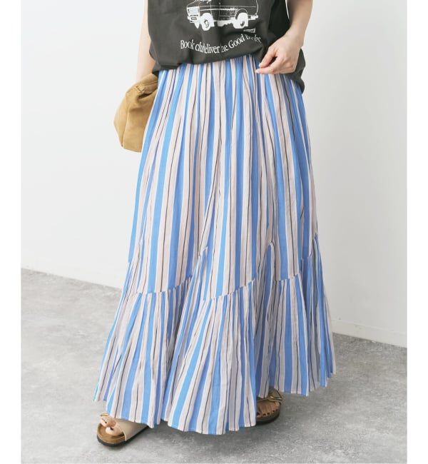 Spick and Span「《別注カラー有 / 予約》ne Quittez pas CottonVoile StripeSlant Panel Skirt*」|スカート|