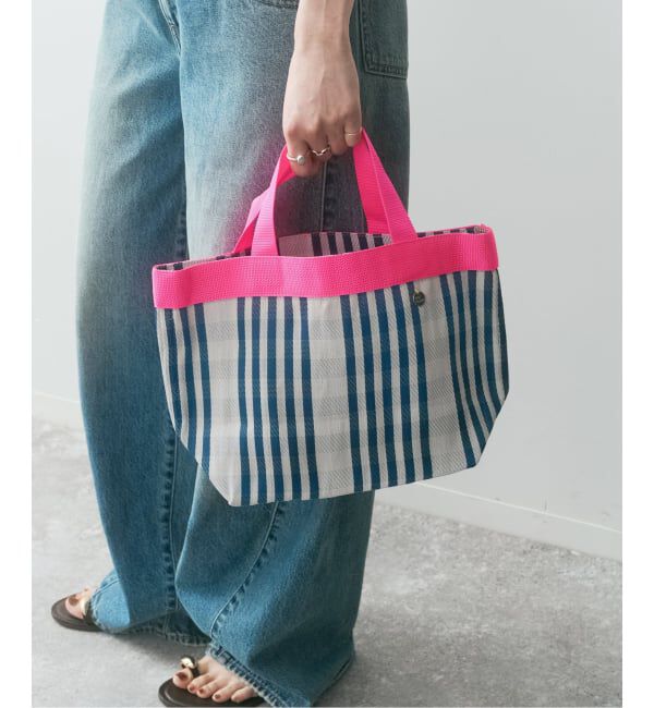 Spick and Span「《予約》ne Quittez pas / ヌキテパ Multi Stripe Mesh Small Bag」|ハンドバッグ|ネイビー
