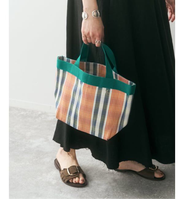 Spick and Span「《予約》ne Quittez pas / ヌキテパ Multi Stripe Mesh Small Bag」|ハンドバッグ|オレンジ