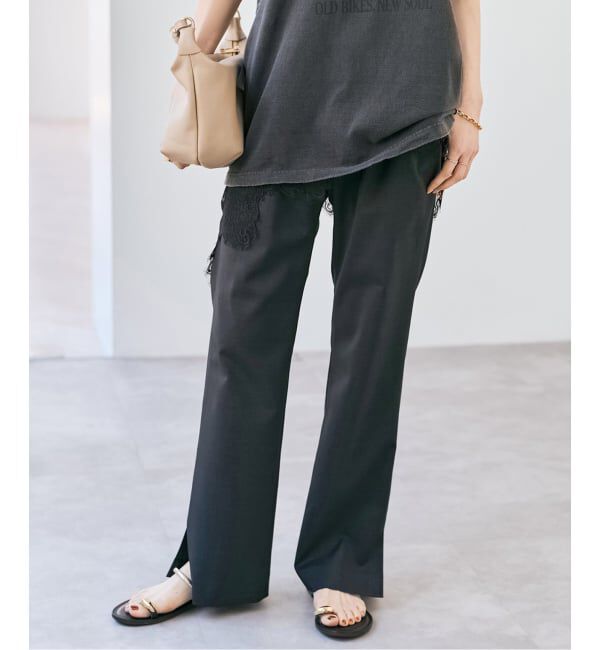 Spick and Span「《34サイズ登場 / 追加2予約》スリットイージーパンツ」|スラックス|