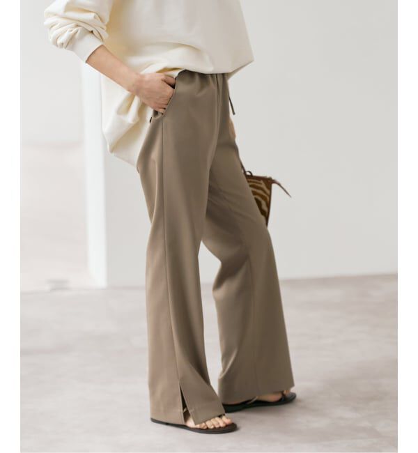 Spick and Span「《34サイズ登場 / 追加2予約》スリットイージーパンツ」|スラックス|