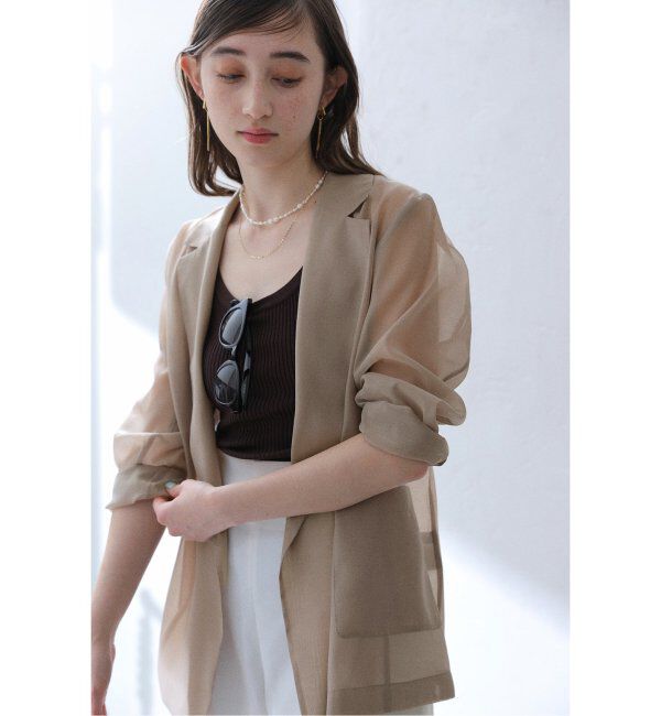  「【洗える】ウォッシャブルシアージャケット」|テーラードジャケット|