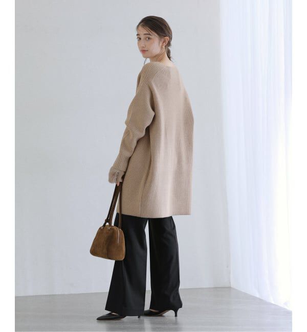  「【洗える】ファーグローブニットチュニック」|チュニック|