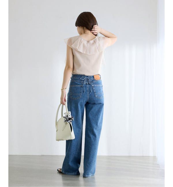  「《予約》【洗える】シアーフリルニットプルオーバー」|ニット・セーター|