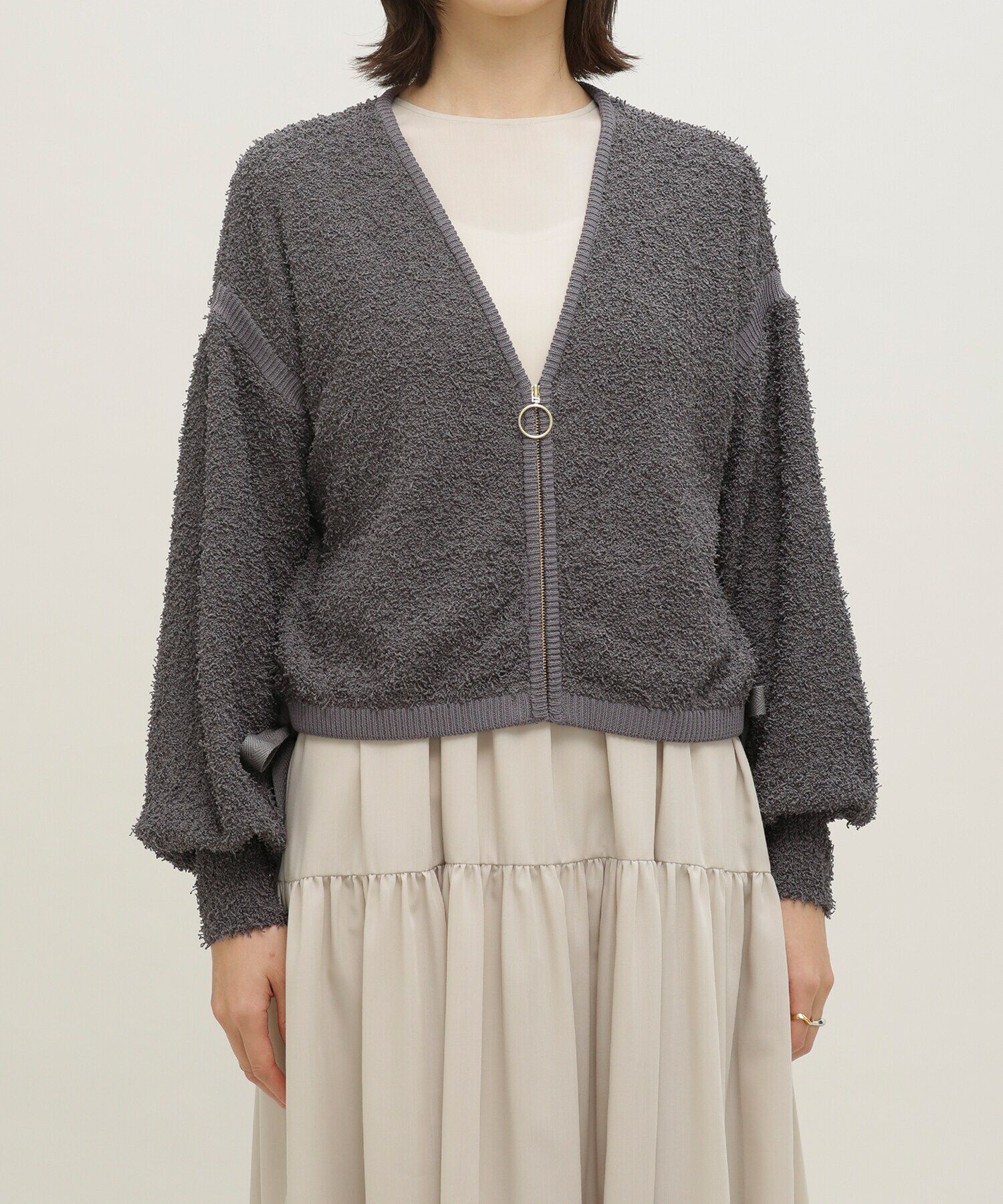 nano･universe「LB.03/前後2WAYジップアップニットトップス」|ニット・セーター|