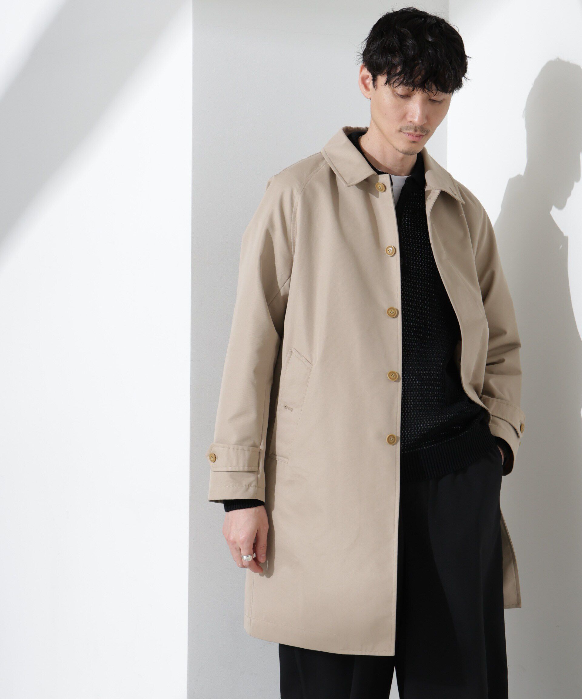 nano･universe「撥水ギャバラグランステンカラーコート」|その他|ベージュ