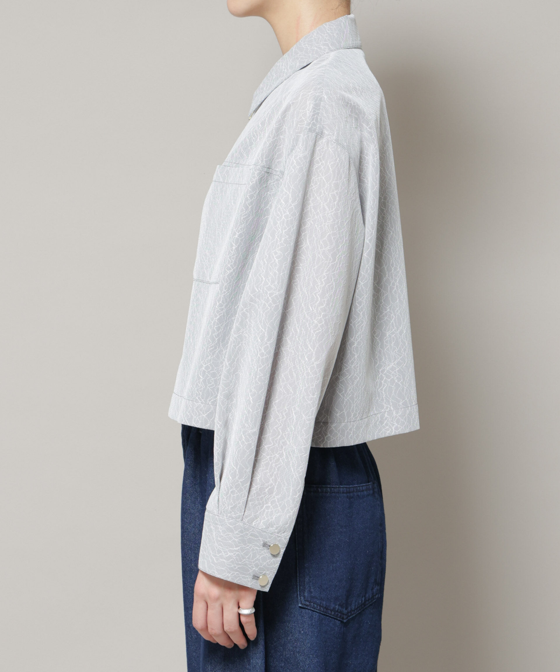 nano･universe「レースボンディングシャツブルゾン」|テーラードジャケット|