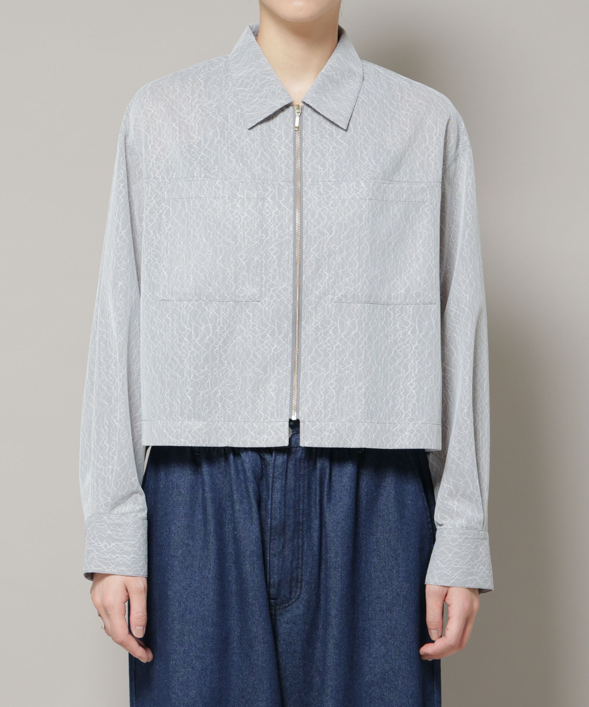 nano･universe「レースボンディングシャツブルゾン」|テーラードジャケット|