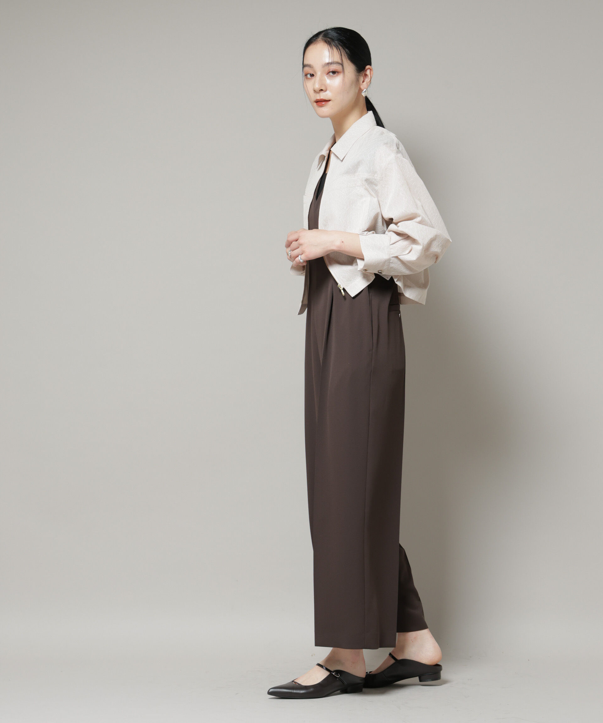 nano･universe「レースボンディングシャツブルゾン」|テーラードジャケット|