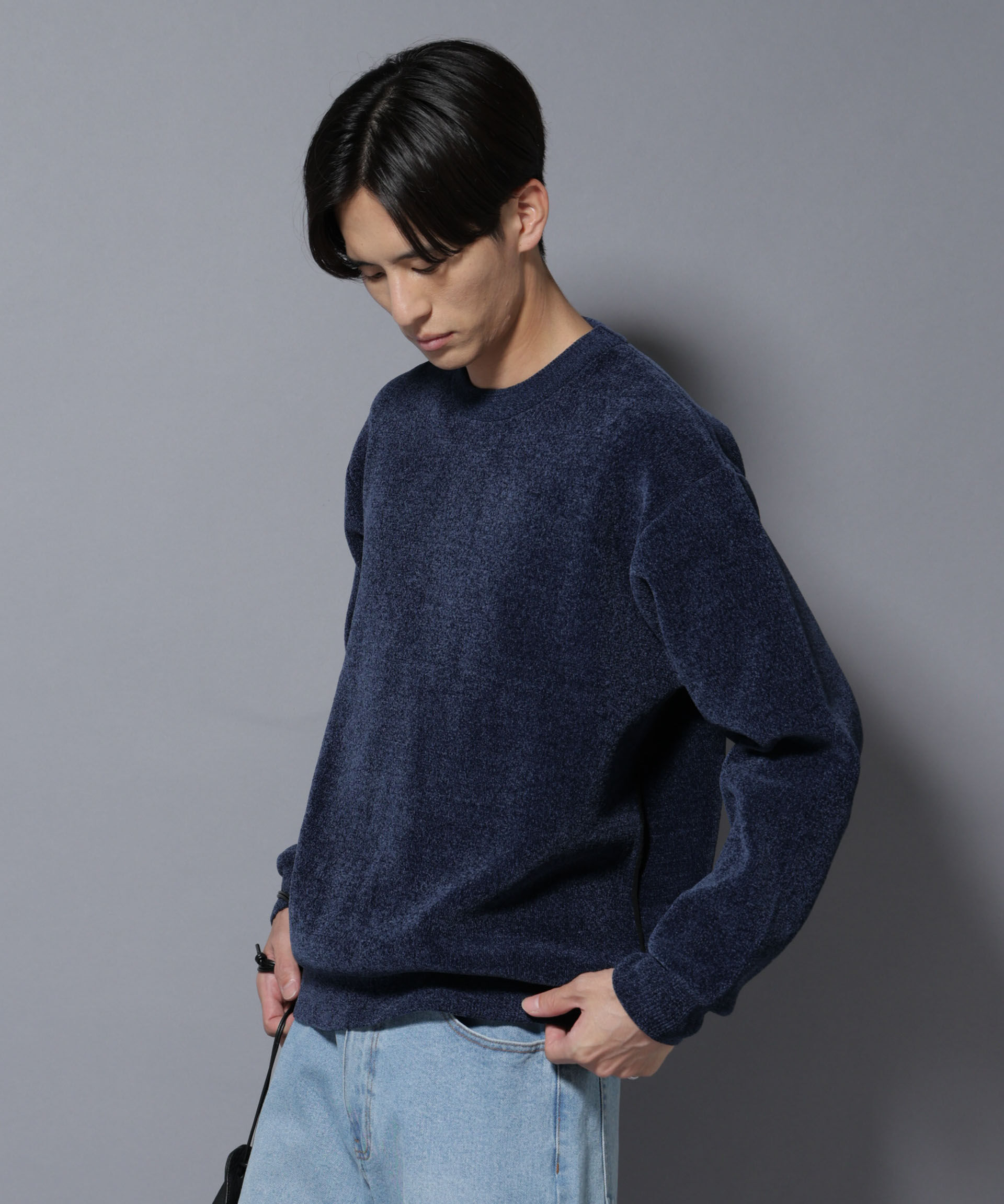 nano･universe「モールヤーンダブルフェイスクルーネックニット」|ニット・セーター|