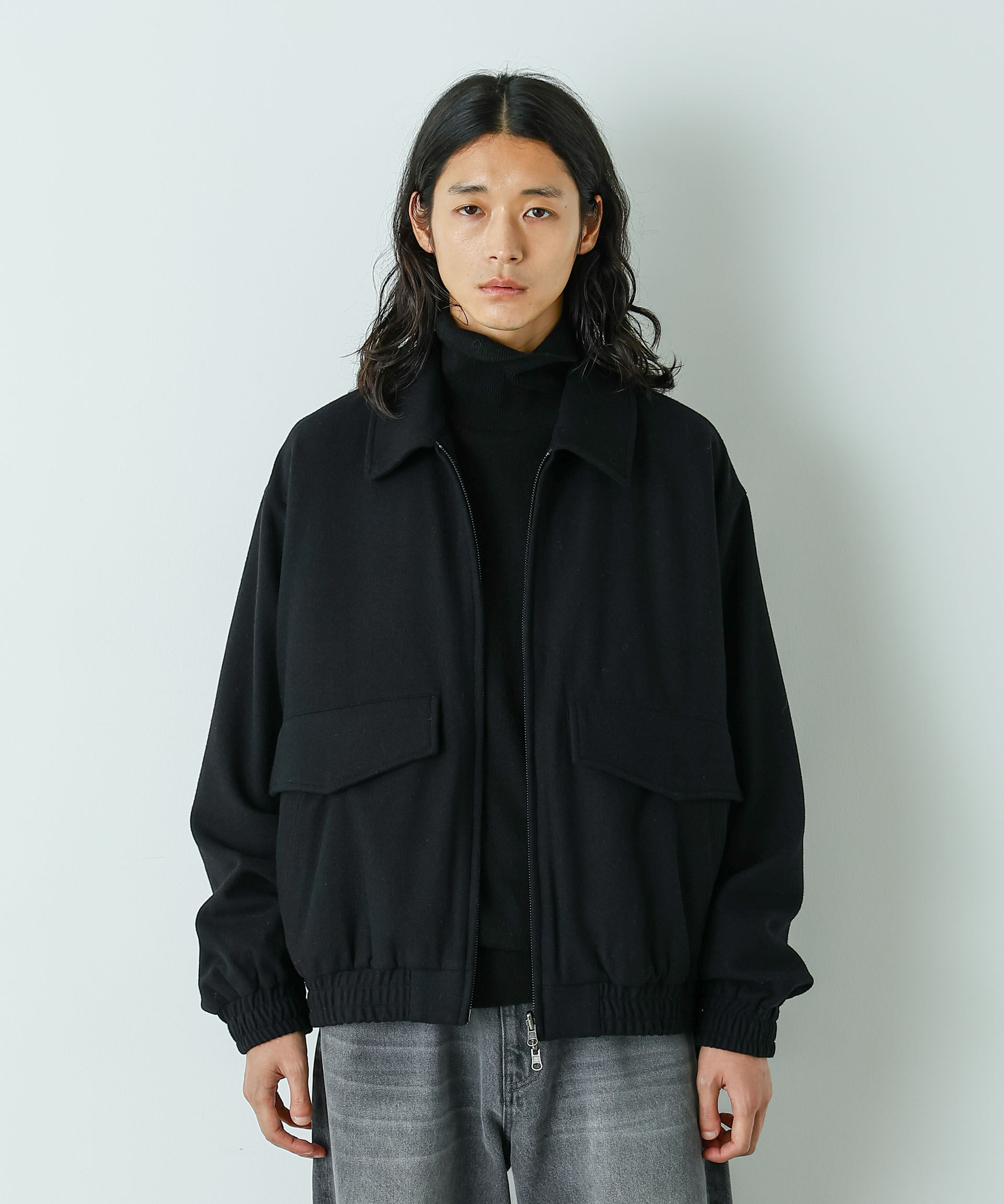 nano･universe「「HOTEL PALACE」ルーズシルエットスイングトップ」|ブルゾン・スタジャン|ブラック