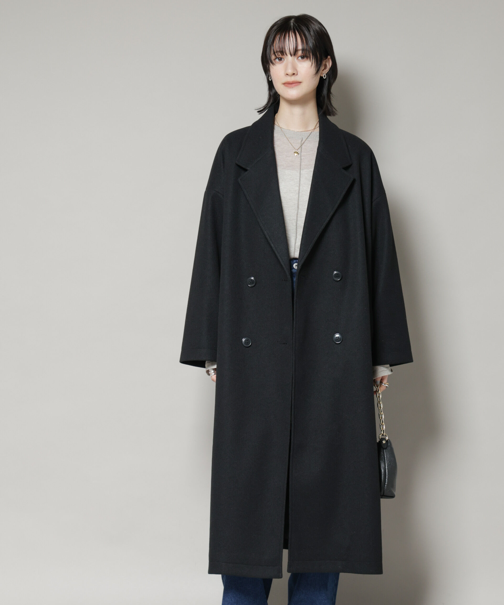 nano･universe「メルトンジャージーチェスターロングコート」|その他|