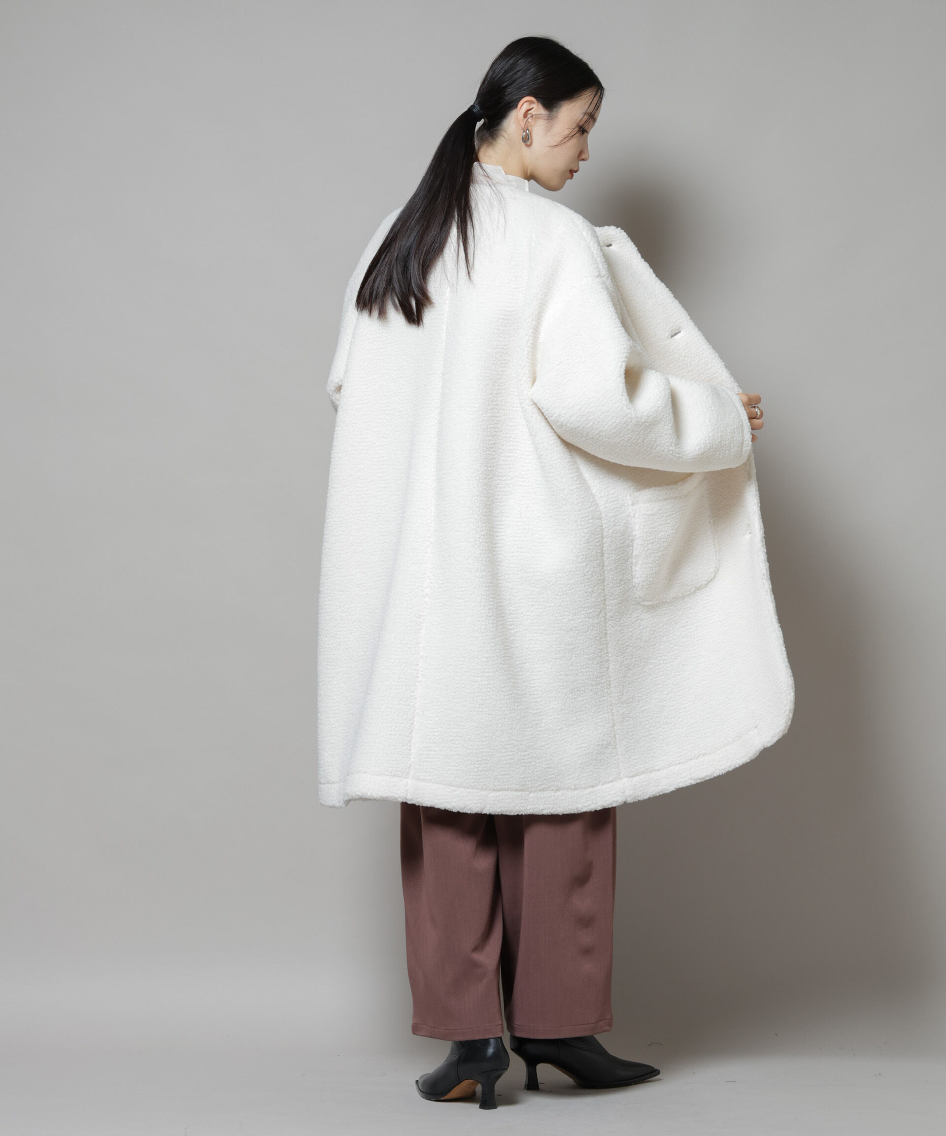 nano･universe「ソフトボアノーカラーコート」|その他|