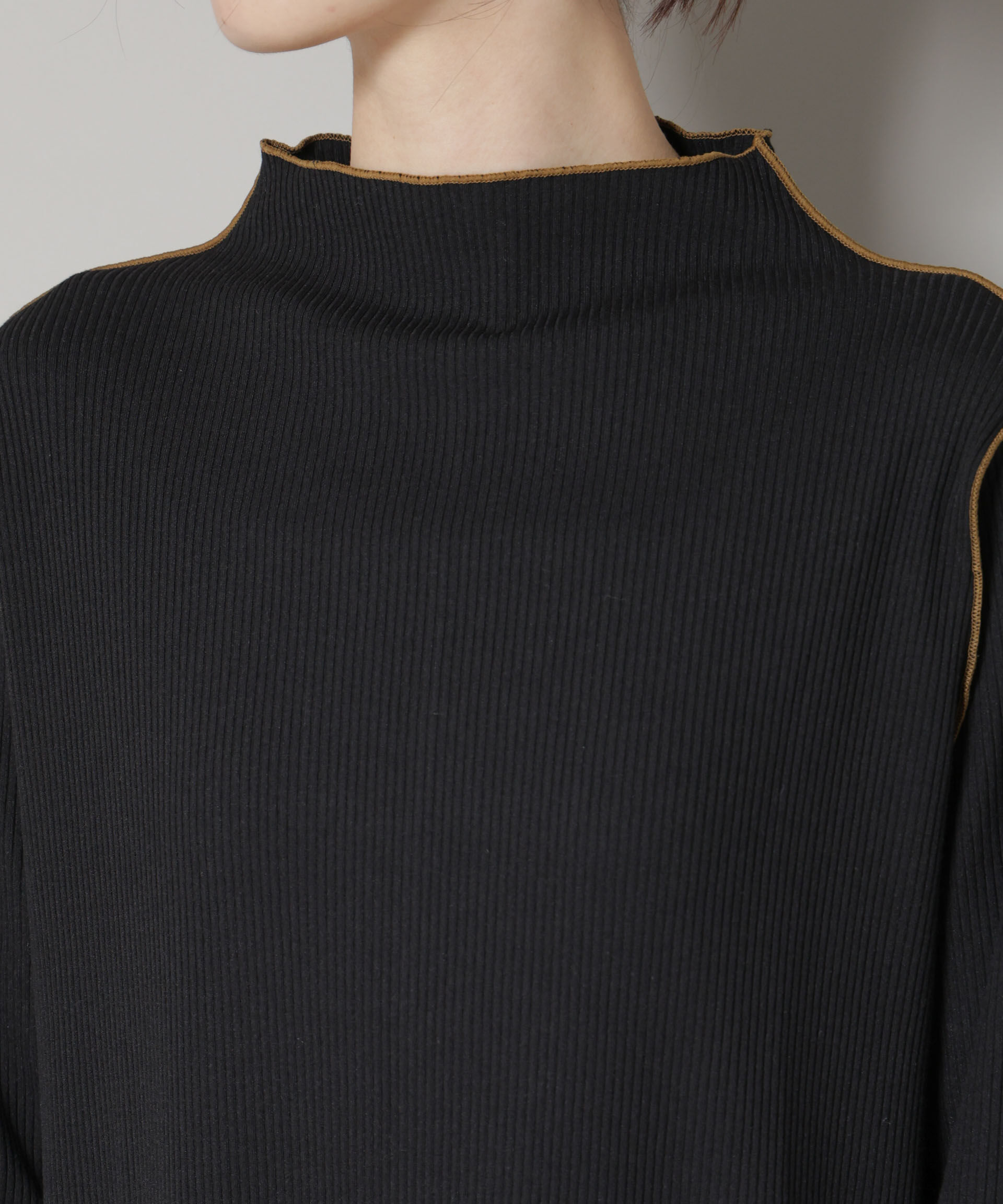 nano･universe「テレコリブ配色メローワンピース」|ワンピース|