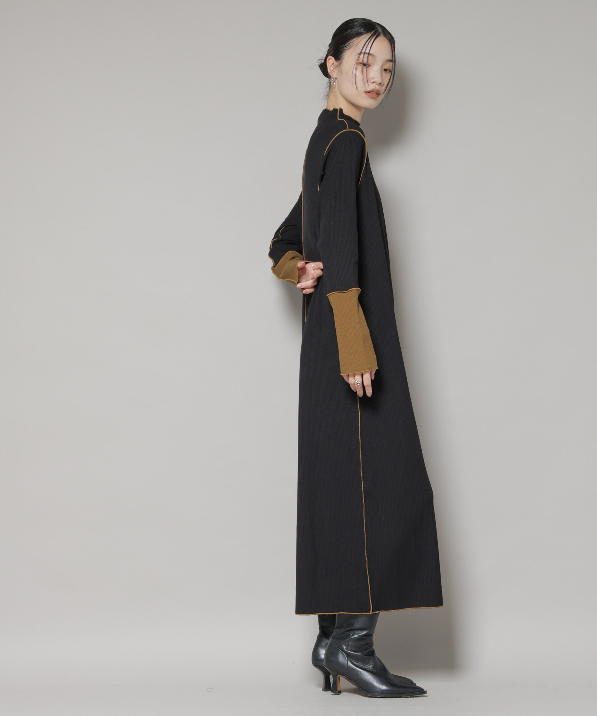 nano･universe「テレコリブ配色メローワンピース」|ワンピース|