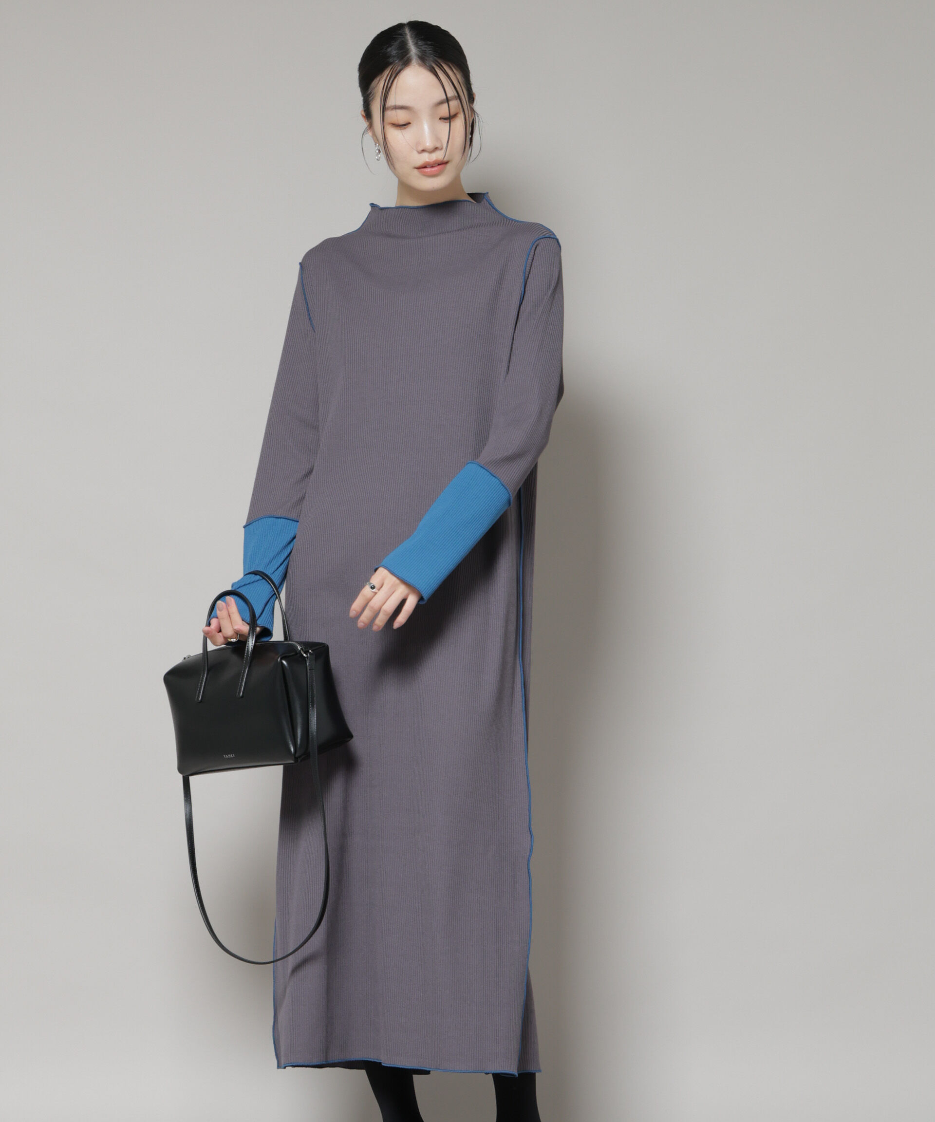 nano･universe「テレコリブ配色メローワンピース」|ワンピース|