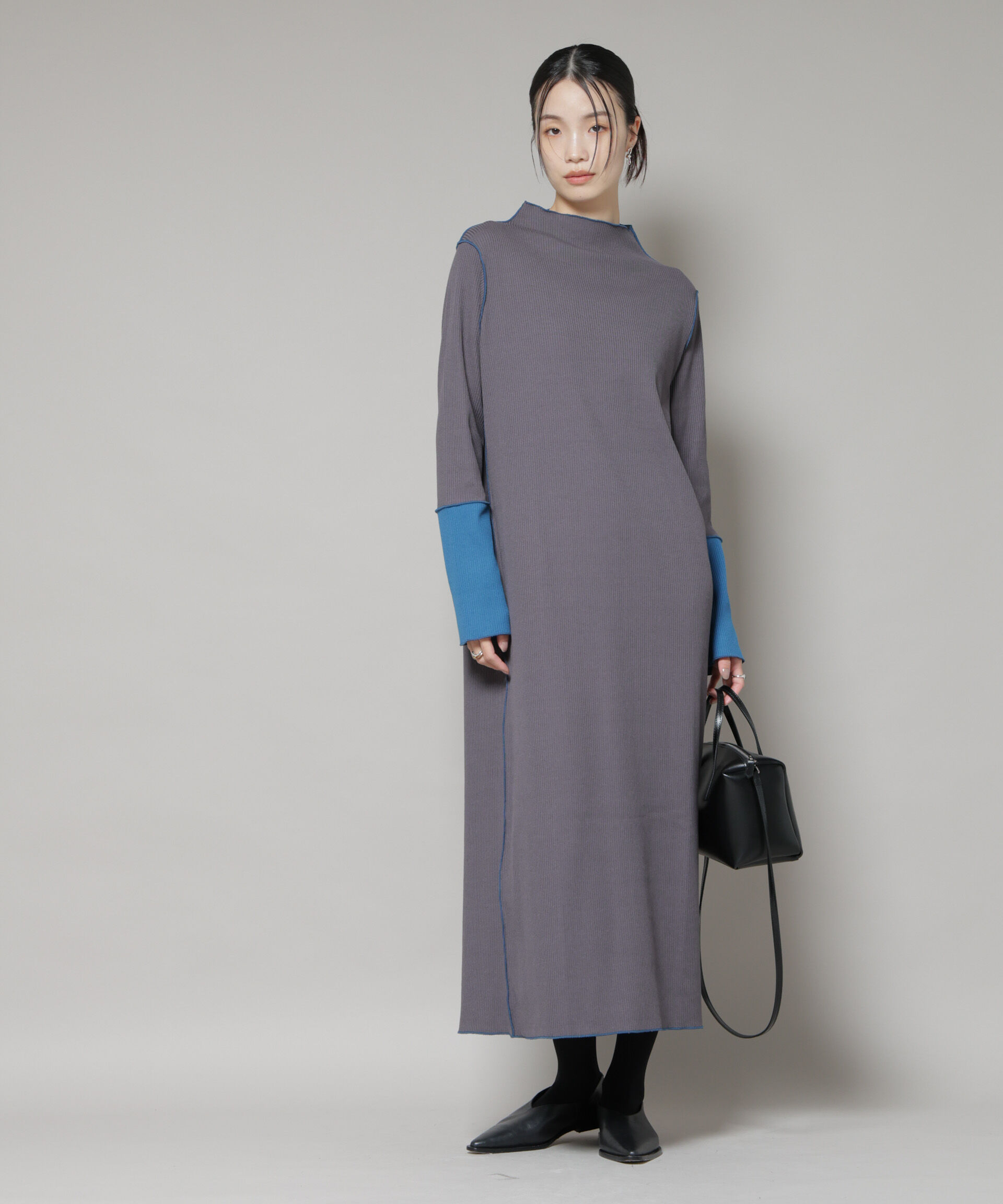 nano･universe「テレコリブ配色メローワンピース」|ワンピース|