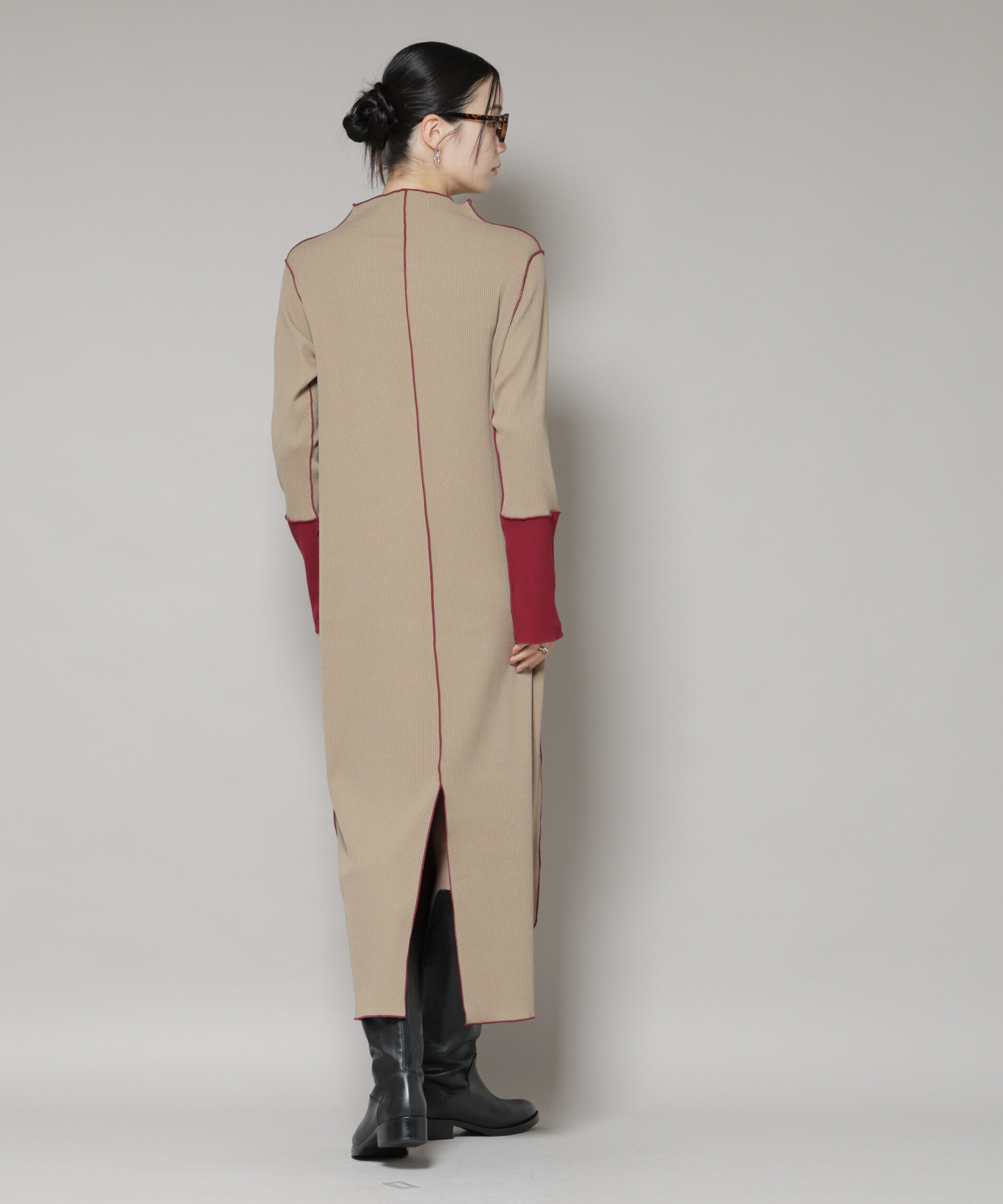 nano･universe「テレコリブ配色メローワンピース」|ワンピース|