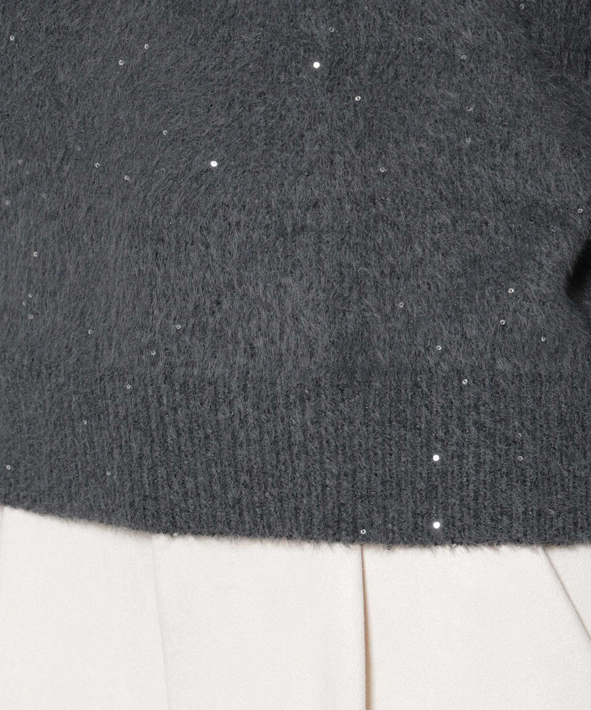 nano･universe「スパンコールフェザーニットプルオーバー」|ニット・セーター|