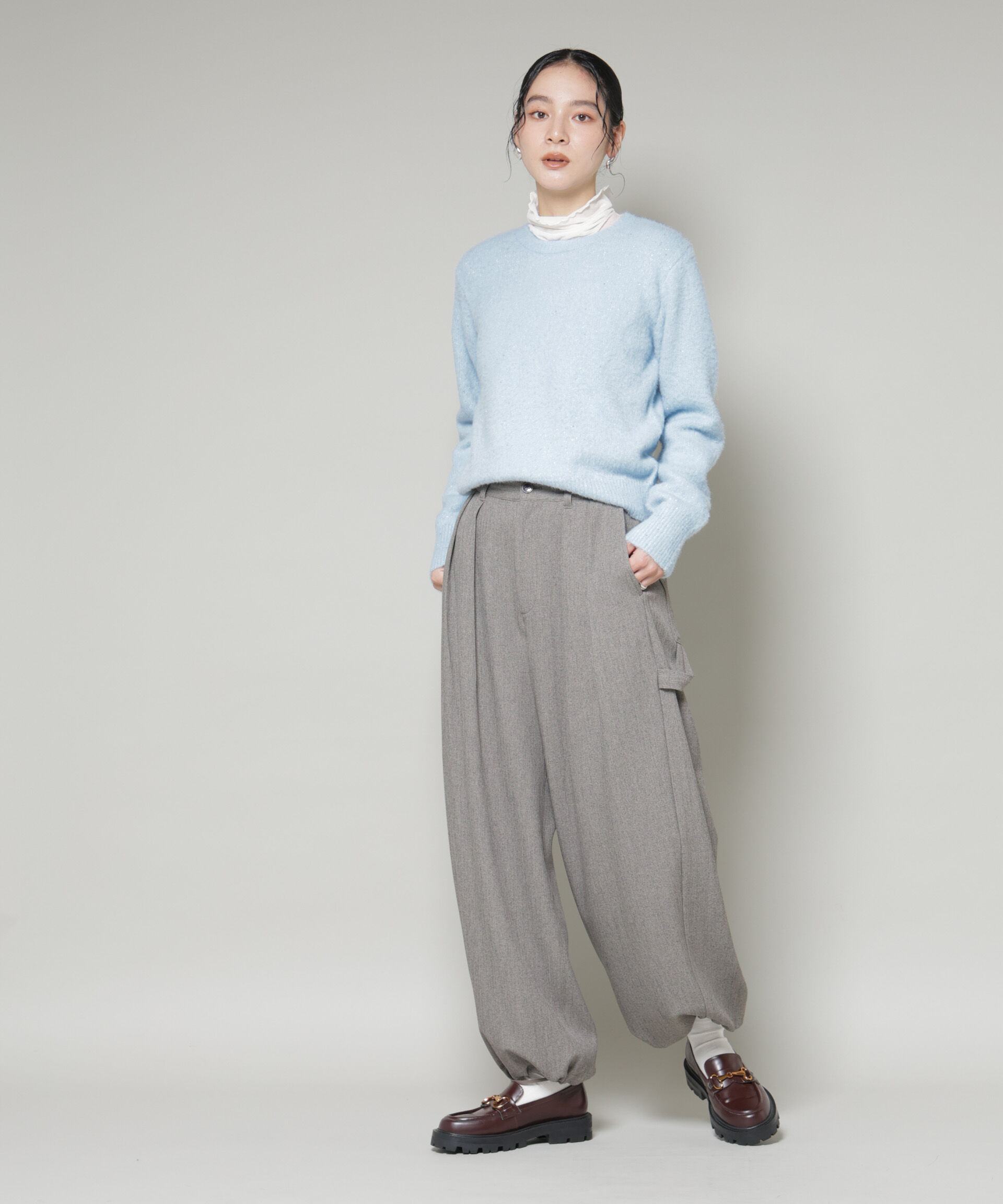 nano･universe「スパンコールフェザーニットプルオーバー」|ニット・セーター|