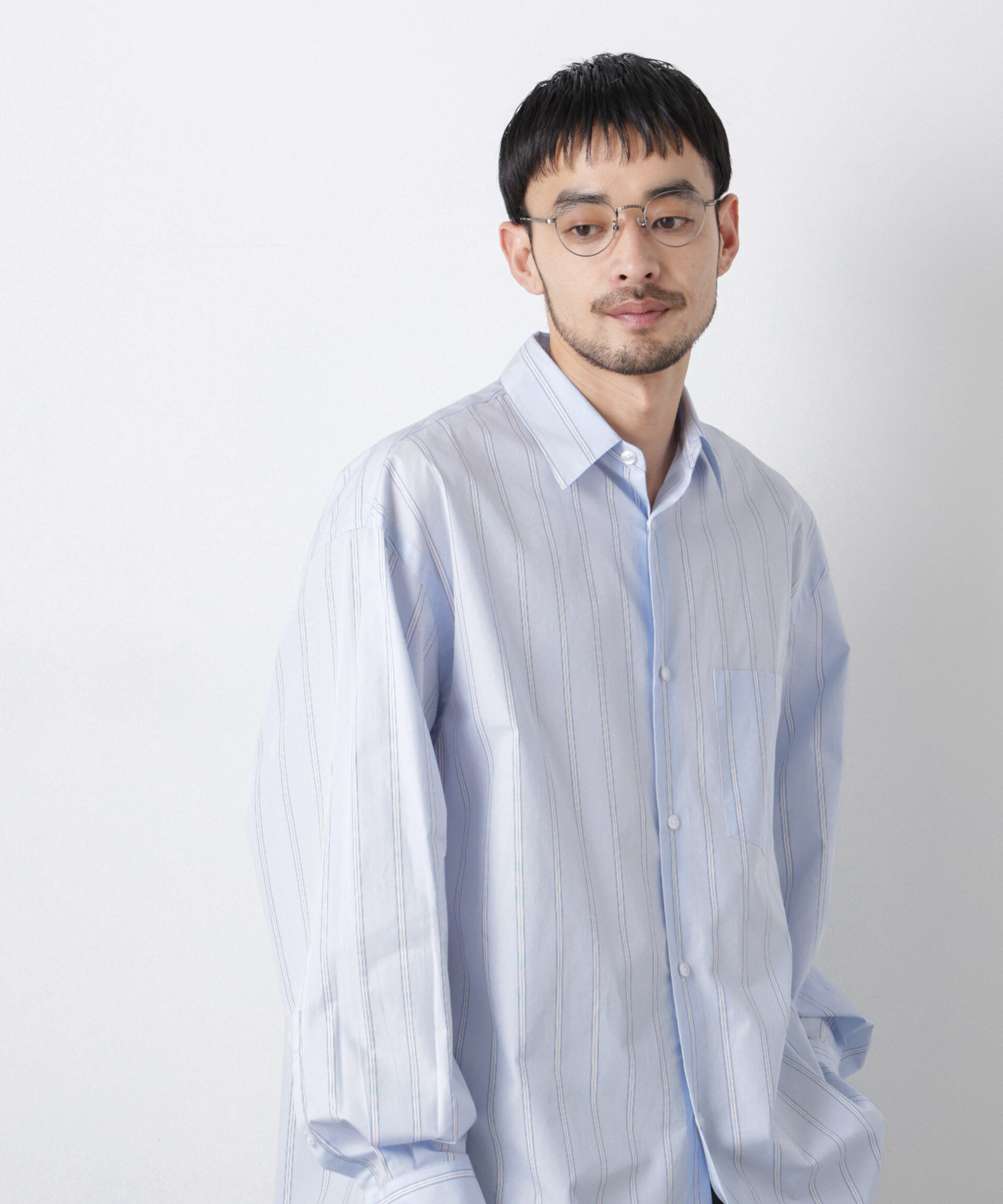 nano･universe「「ASSEMBLANC」 SIDOGRAS シャツ」|シャツ・ブラウス|サックス5