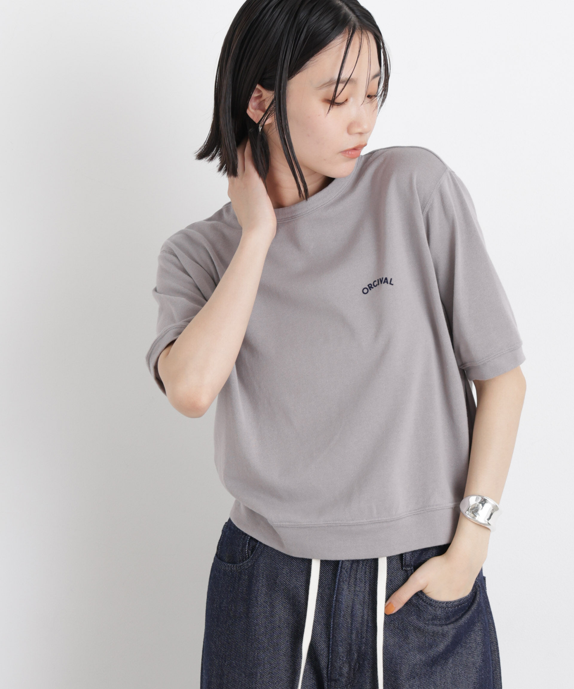 nano･universe「ORCIVAL/CREW NECK SHORT SLEEVE P.O.」|Tシャツ・カットソー|グレー