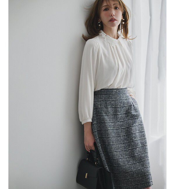 組曲「【KUMIKYOKU NAVY】ラメループモールツイード フレアスカート」|スカート|