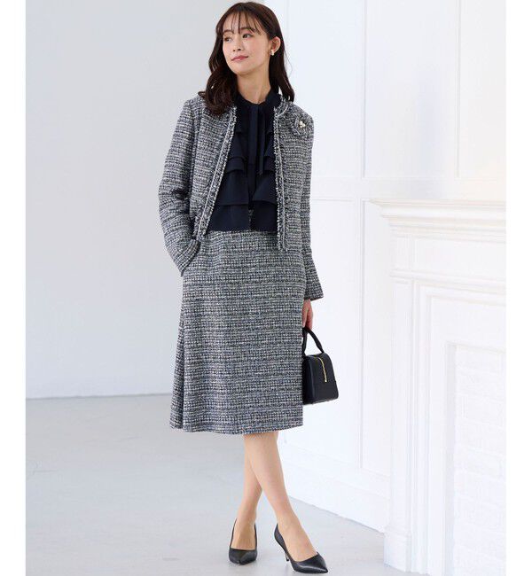 組曲「【KUMIKYOKU NAVY】ラメループモールツイード フレアスカート」|スカート|