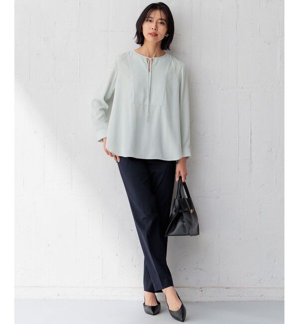 23区「【洗える】バックサテンアムンゼン ブザムディテール ブラウス」|シャツ・ブラウス|