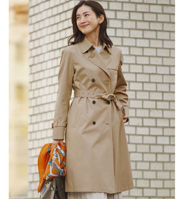 23区「エアータンブラー TCギャバジン ロング トレンチコート」|トレンチコート|キャメル系