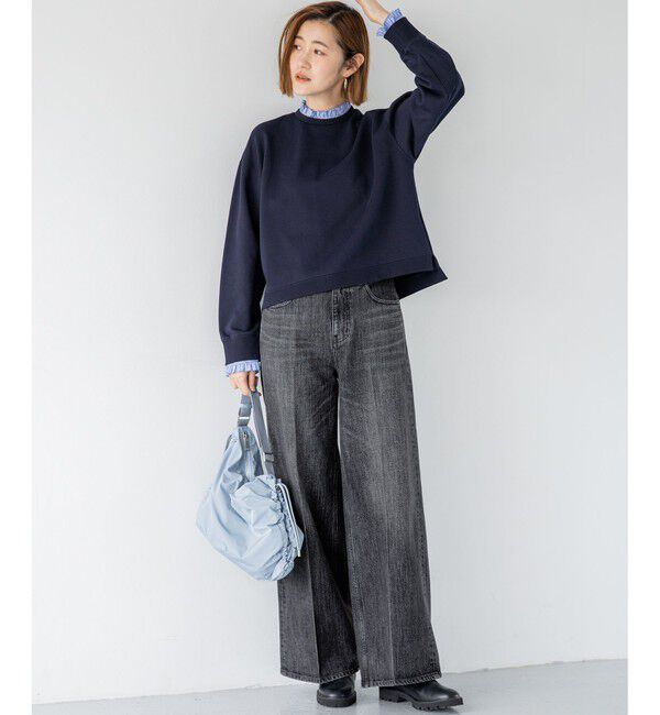 23区「【WEB＆一部店舗限定】クリアコットンテリー ストライプフリル スウェット」|スウェット・ジャージ|