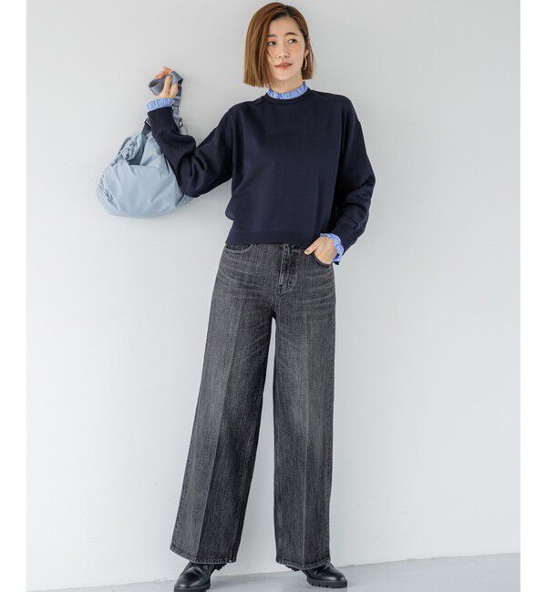 23区「【WEB＆一部店舗限定】クリアコットンテリー ストライプフリル スウェット」|スウェット・ジャージ|