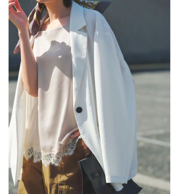 23区「サテンレースキャミソール」|キャミソール|