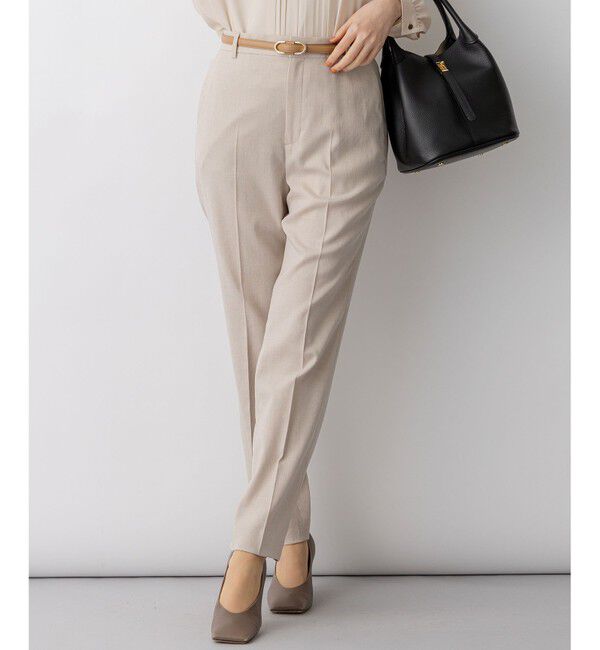 23区「アイアスマットストレッチ テーパード パンツ」|その他|ベージュ